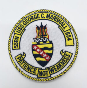 USS George C Marshall SSBN-654 Patch, Sew On, 4 in Patch