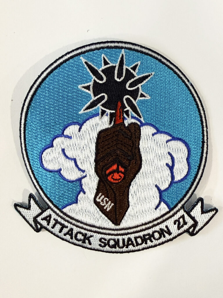 VA-27 Royal Maces Squadron Patch – With Hook and Loop, Embroidered, 4"