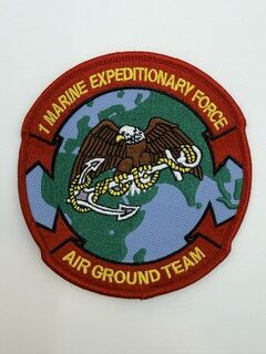 1st MEF Air Ground Team - With Hook and Loop, Embroidered, 4"