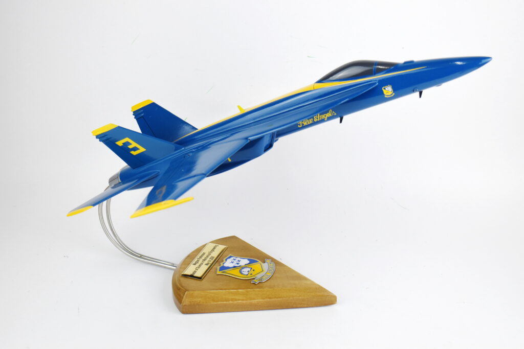 Blue Angels #3 F/A-18E Model, Navy, 1/40th (18") Scale, Mahogany